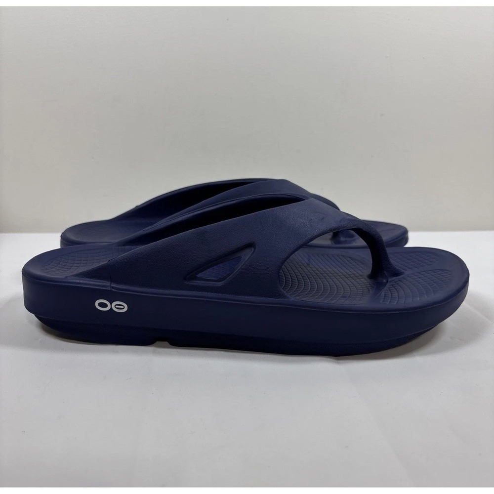 Oofos Recovery Men 9/Women 11 Navy Blue Slide Flip Flop Comfort Sandals Casual